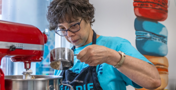 A woman baking